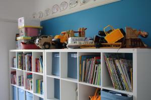 book shelf in school classroom