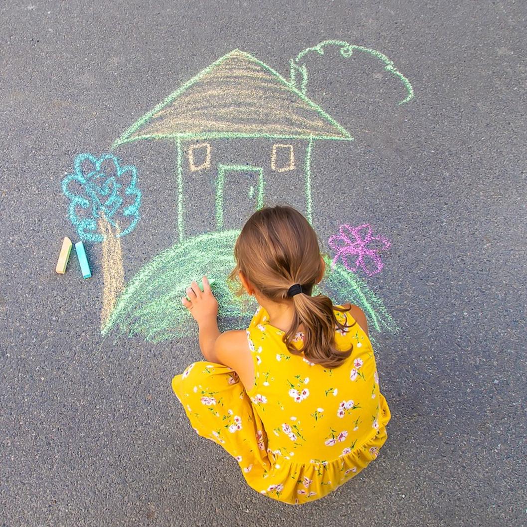 child drawing house