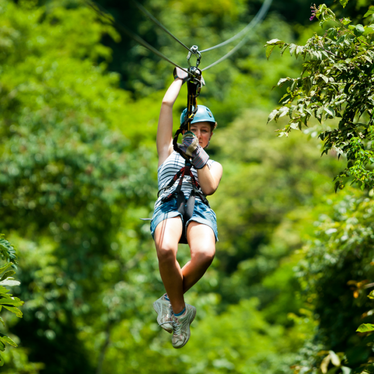 boy on zip wire