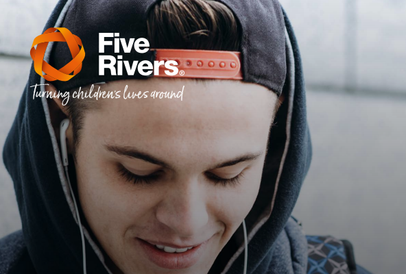 Front cover of the Criminal Exploitation Leaflet (boy looking down, with words 