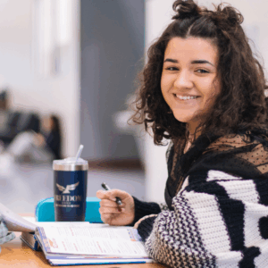 Teenage girl smiling at camera