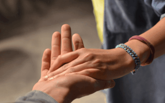 People holding hands